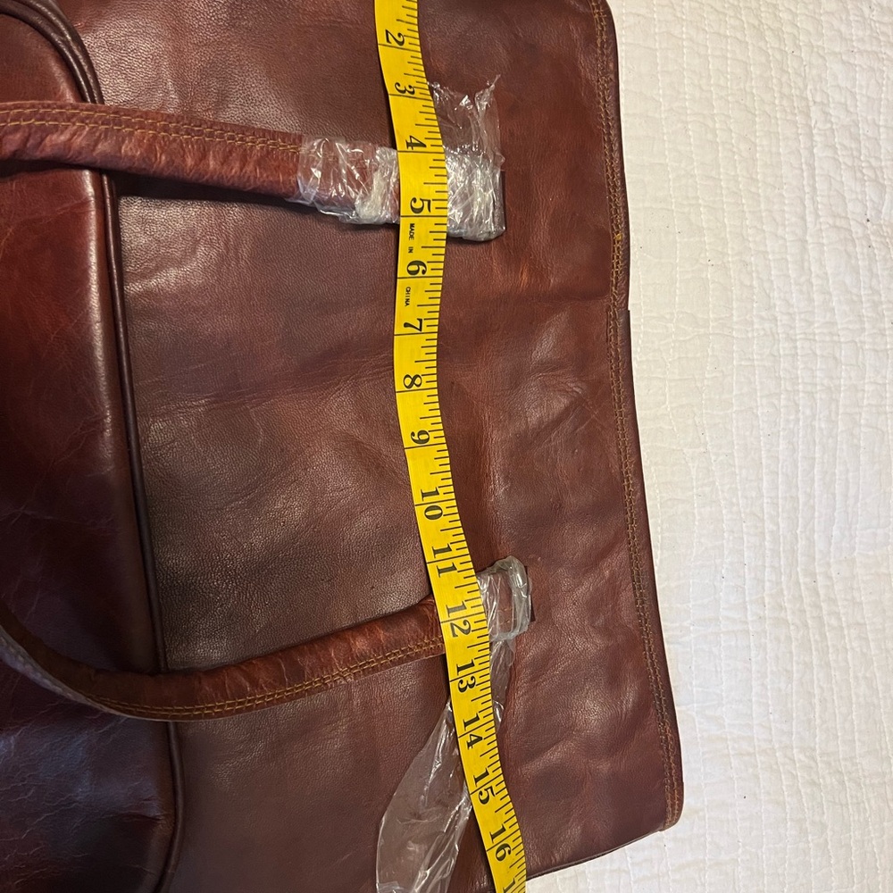 Mariah Brown Leather Tote Bag Made In India - Picture 10 of 10